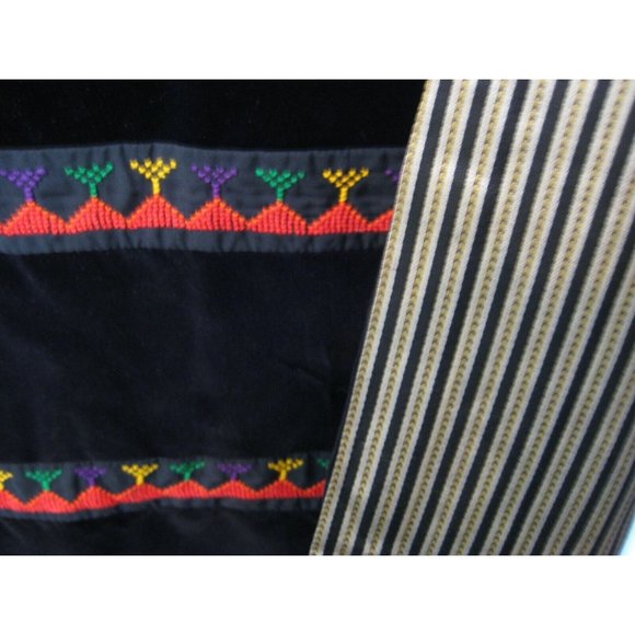 Handcrafted / Alburgan Handicrafts Large Long Shawl Velvet Runner Fringe Silk - Picture 11 of 12